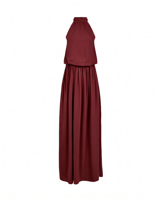 Folded Grace Dress - Wine
