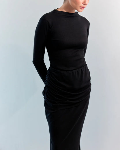 Skin like turtle neck sweater Black